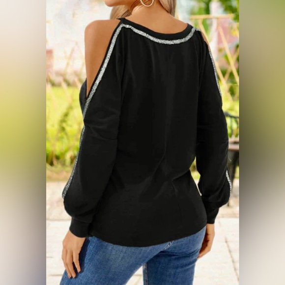 NWT Boston Proper Chevron Beaded Open Sleeve Sweater Heartthrob Red Holiday Glam - Picture 5 of 11